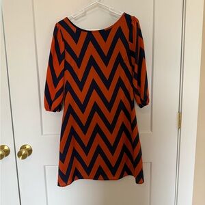 Blue and Orange chevron dress